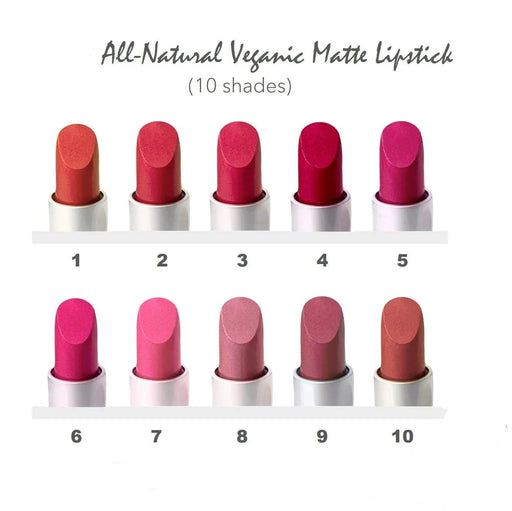 All-Natural Veganic Matte Lipstick (10 Shades) (4g, 0.14oz.) - urthiglow